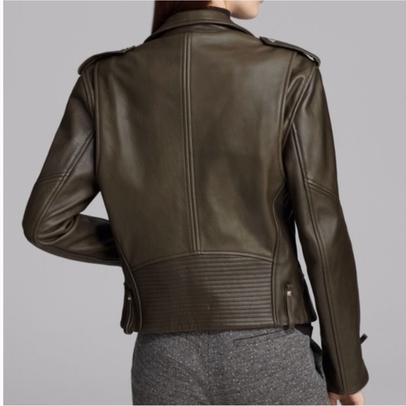 Theory Dalayan Leather Motorcycle Biker Jacket - Picture 2 of 16